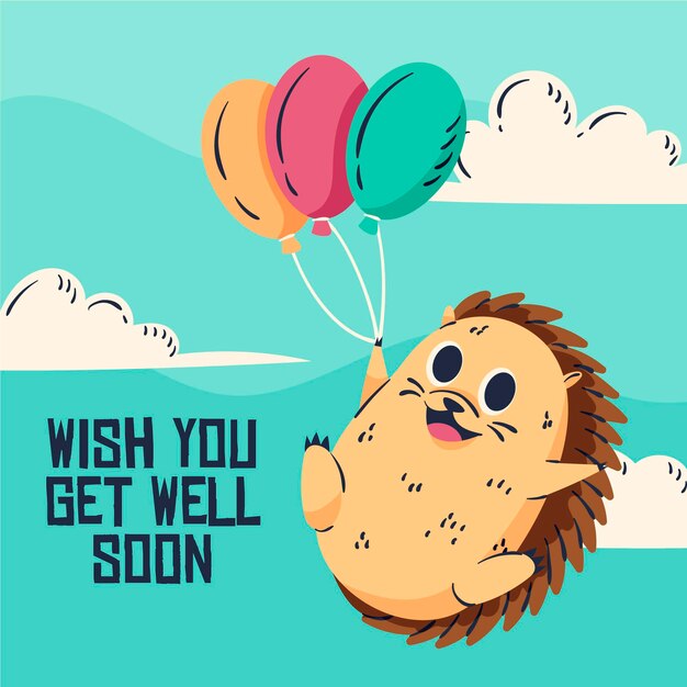 Get well soon with a cute character