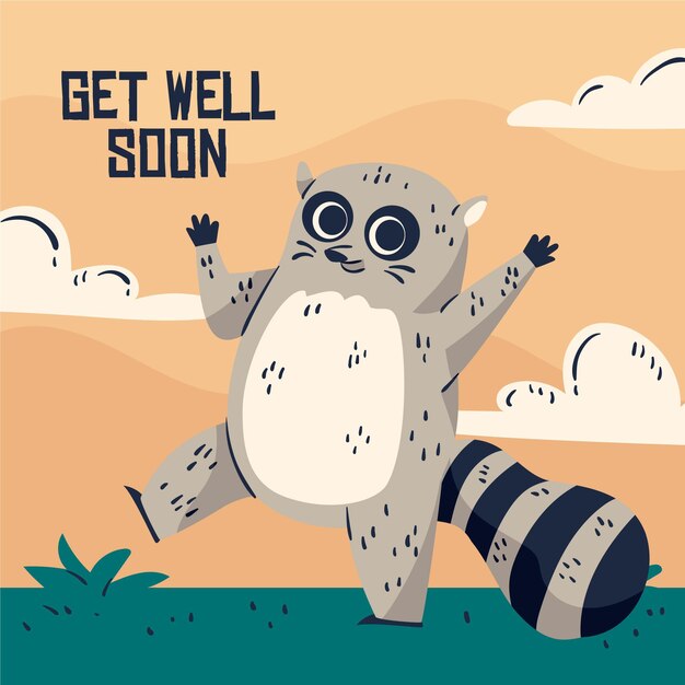 Get well soon with a cute character