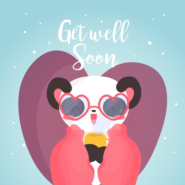 Get well soon with a cute character