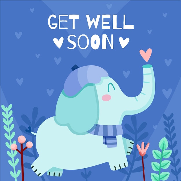 Get well soon with a cute character