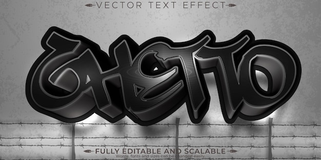 Free Vector ghetto editable text effect editable graffiti and street text style