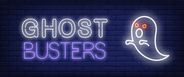 Ghost busters neon style banner