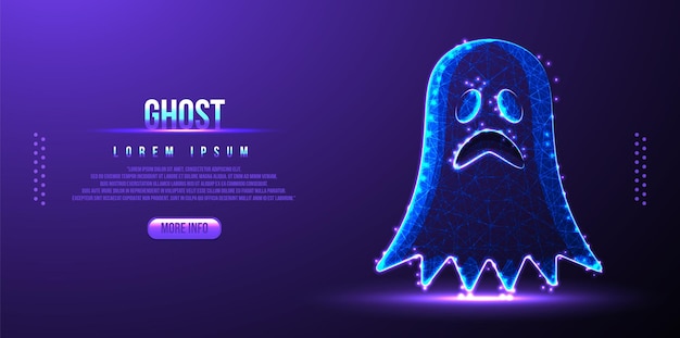 Ghost low poly wireframe