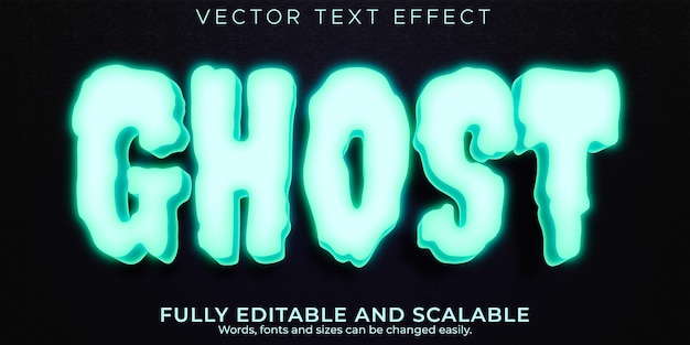 Ghost text effect, editable horror and cartoon text style