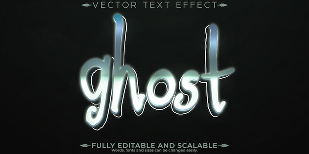 Free Vector ghost text effect editable spirit and spooky customizable font style