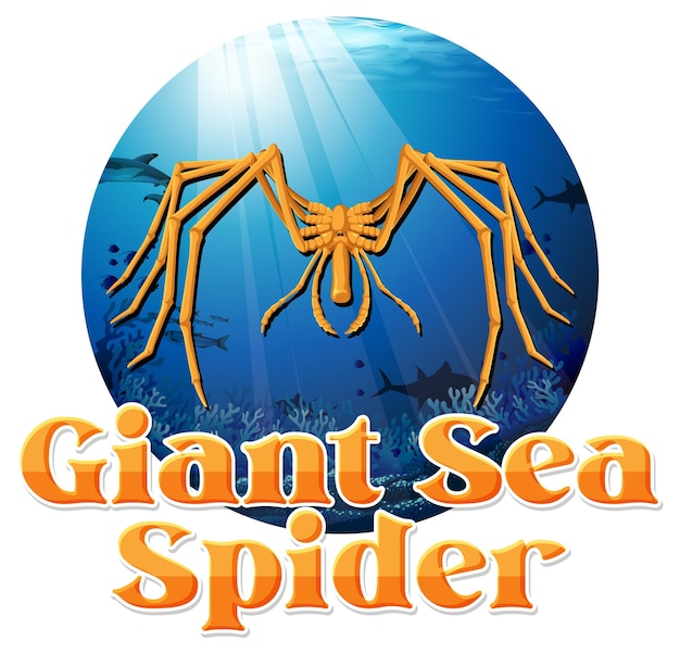 Free Vector giant sea spider deep sea creature