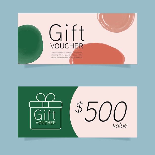 Free Vector gift voucher coupon abstract earth tone special card for holiday gift cards coupons