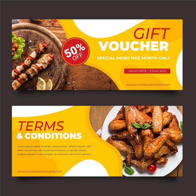 Gift voucher template with discount