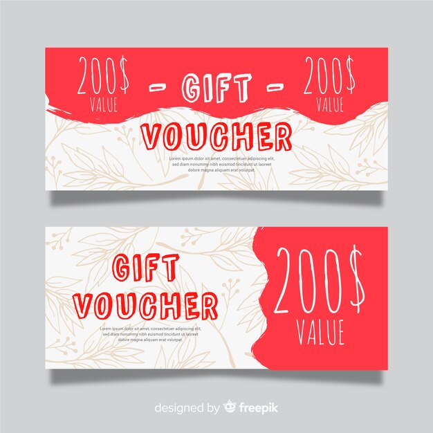 Gift voucher template with modern style