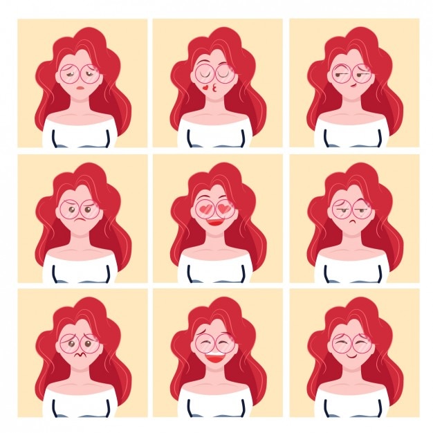 Ginger girl avatars design