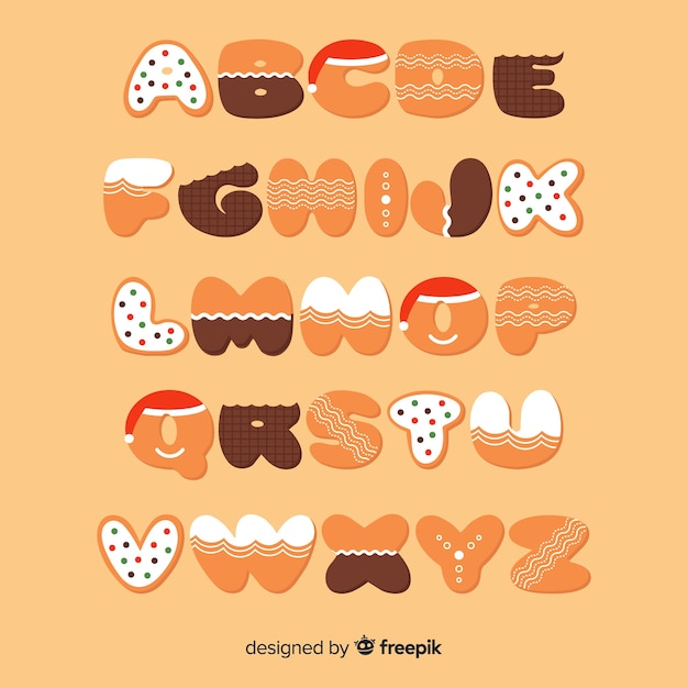 Free Vector gingerbread alphabet