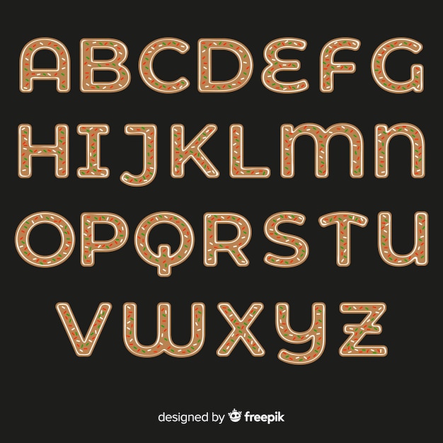 Gingerbread alphabet