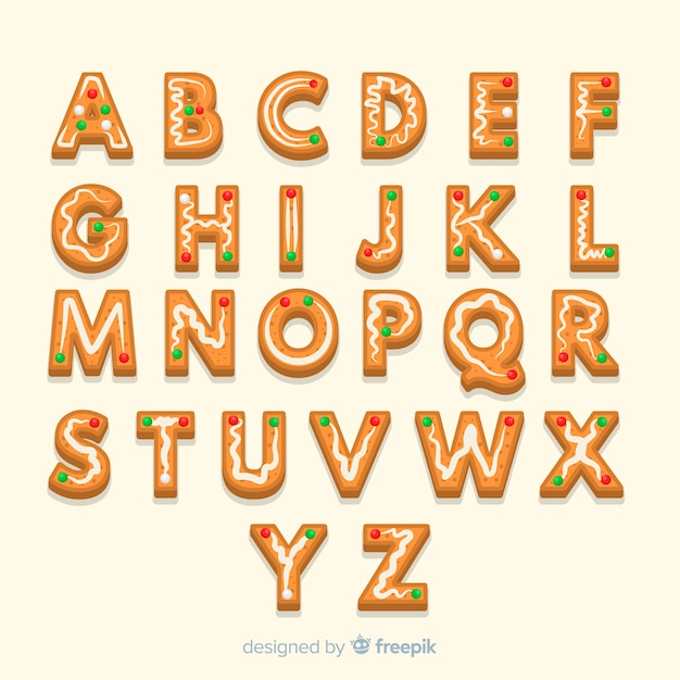 Gingerbread alphabet