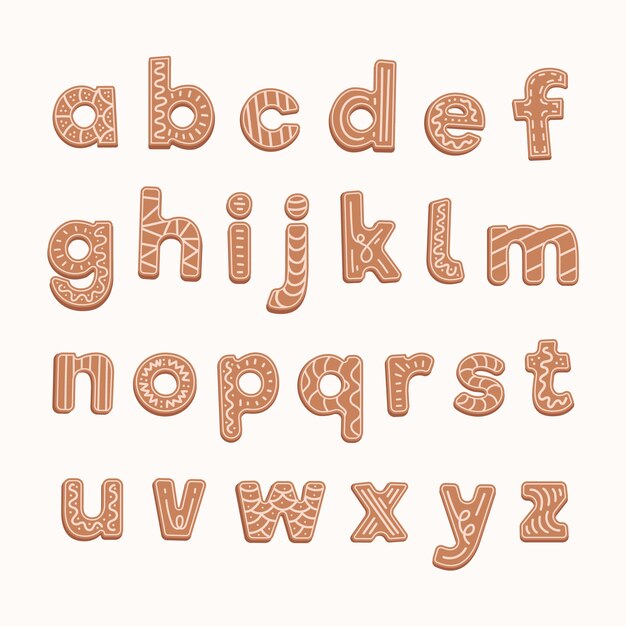 Gingerbread christmas alphabet pack