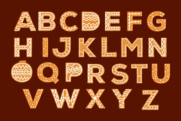 Gingerbread christmas alphabet pack