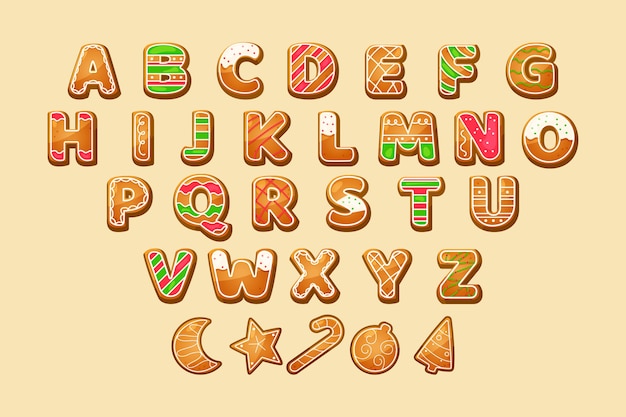 Gingerbread christmas alphabet pack