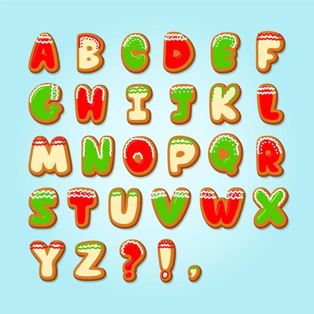 Gingerbread christmas alphabet pack