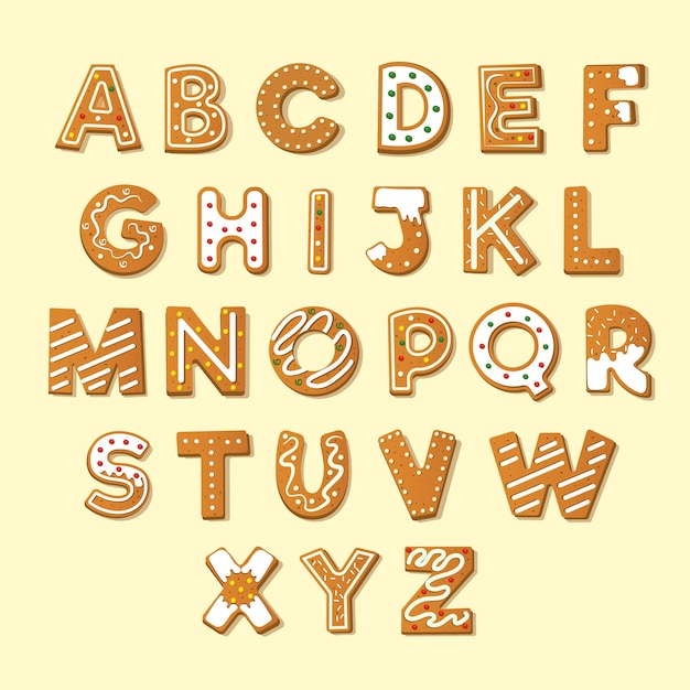 Gingerbread christmas alphabet pack