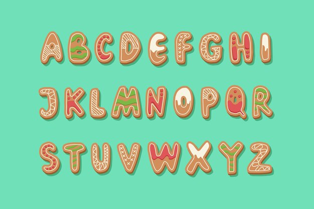 Gingerbread christmas alphabet pack