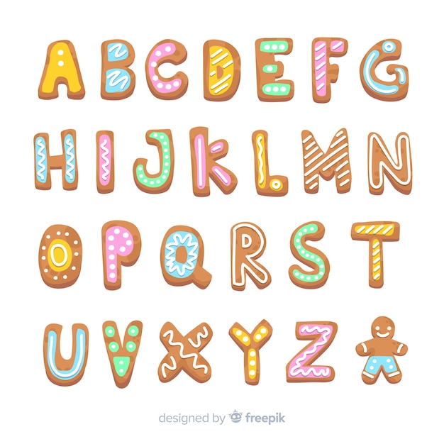 Gingerbread christmas alphabet