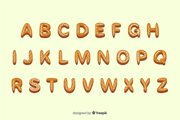 Gingerbread christmas alphabet