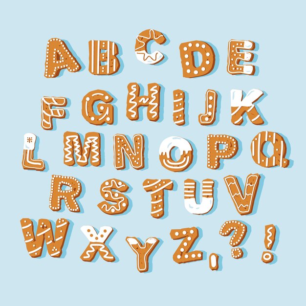 Gingerbread christmas alphabet