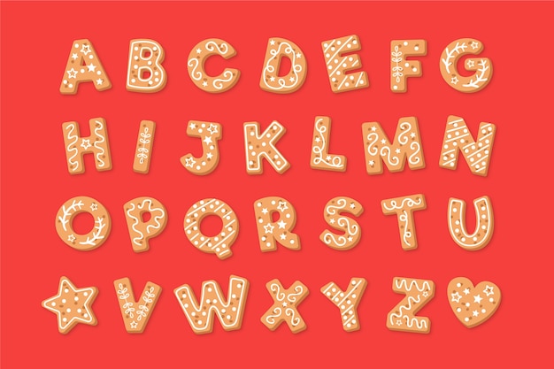 Gingerbread christmas alphabet