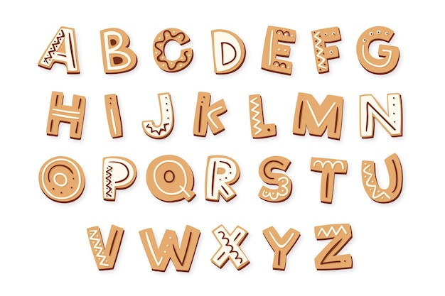 Gingerbread christmas alphabet