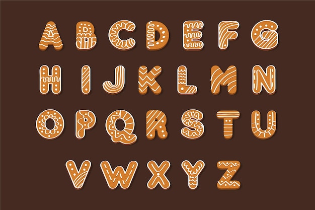 Gingerbread christmas alphabet