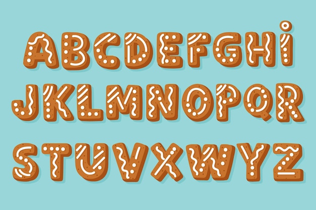 Gingerbread christmas alphabet