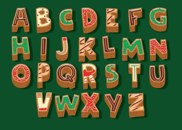 Gingerbread christmas alphabet