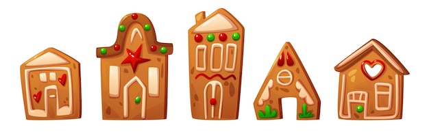 Free Vector gingerbread cookies in form of house