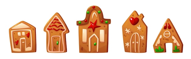 Gingerbread house cookie Christmas illustration