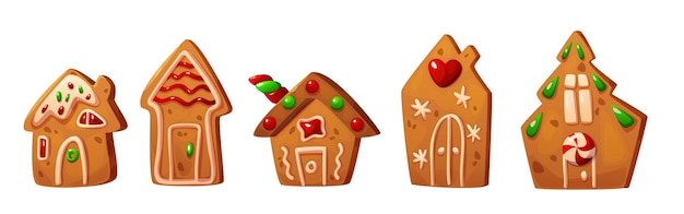 Gingerbread house cookies set