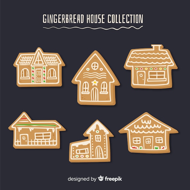 Free vector gingerbread houses collection