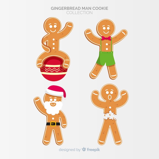 Free Vector gingerbread man collection