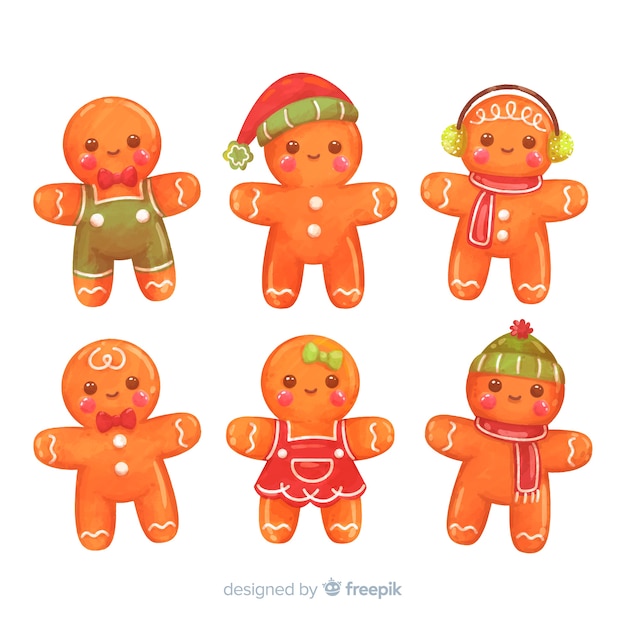 Free vector gingerbread man collection