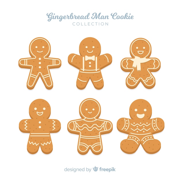 Free Vector gingerbread man cookie collection