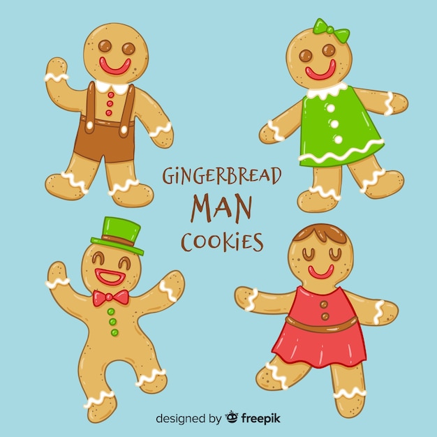 Gingerbread man cookies collection 