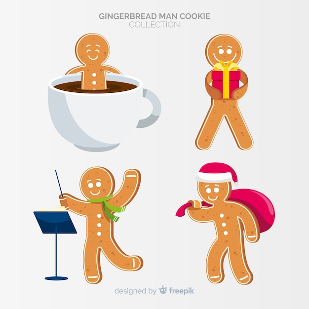 Free vector gingerbread man hobbies collection