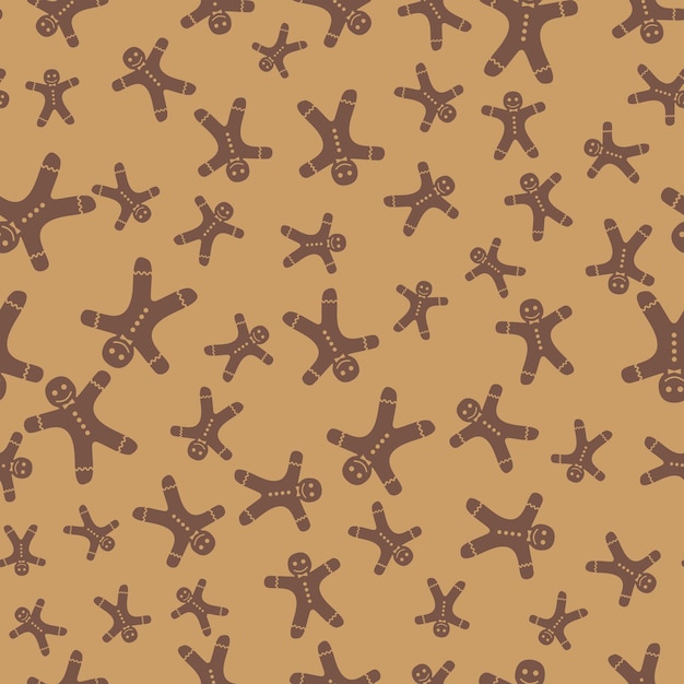 Free Vector gingerbread man seamless background vector illustration