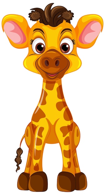 Giraffe Cartoon Character Vector