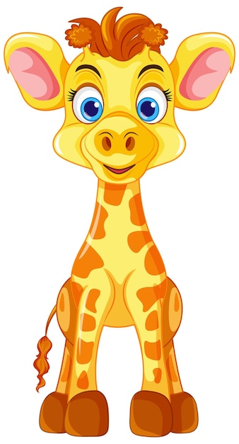 Giraffe Cartoon Character Vector