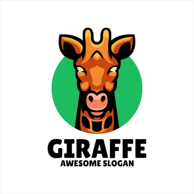 Free vector giraffe mascot illustration logo design