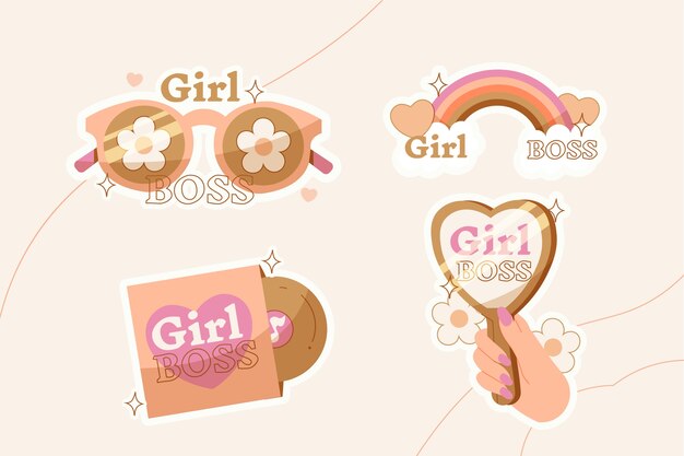 Girl boss sticker set