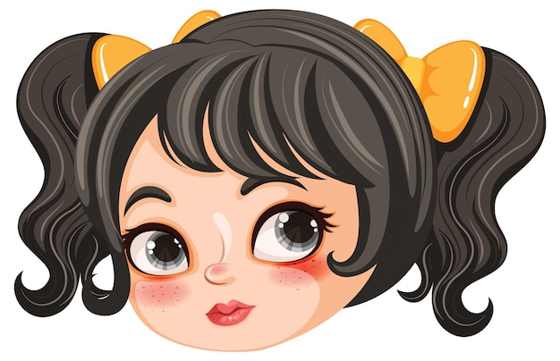 Girl Cartoon Character with Big Eyes