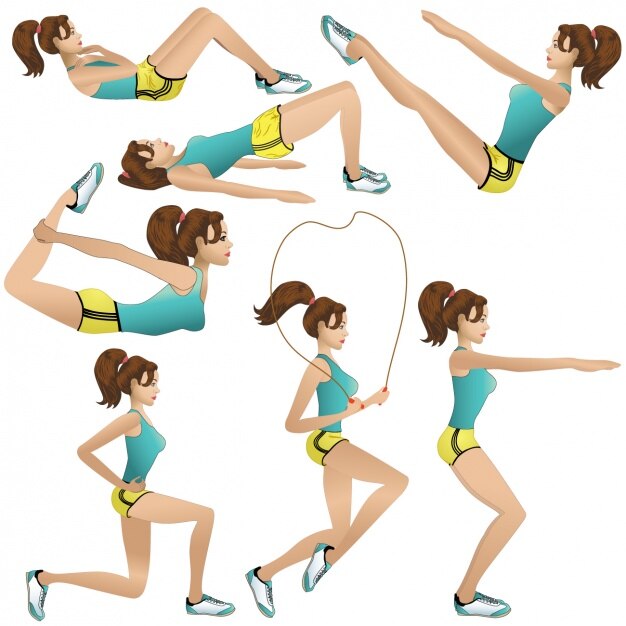 Free Vector girl doing exercises designs