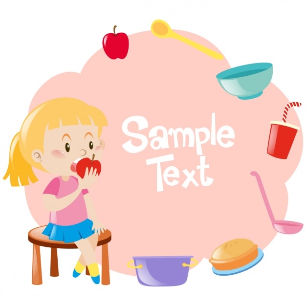 Free Vector girl eating background design