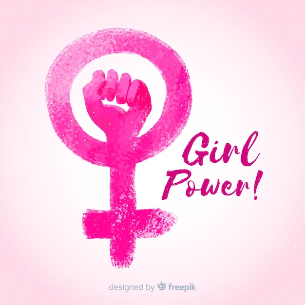 Free vector girl fist symbol