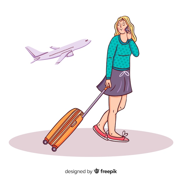 Girl going on a trip background